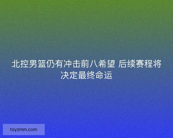 北控男篮仍有冲击前八希望 后续赛程将决定最终命运