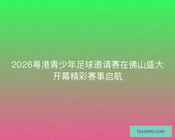 2026粤港青少年足球邀请赛在佛山盛大开幕精彩赛事启航 2026粤港青少年足球邀请赛在佛山盛大开幕精彩赛事启航