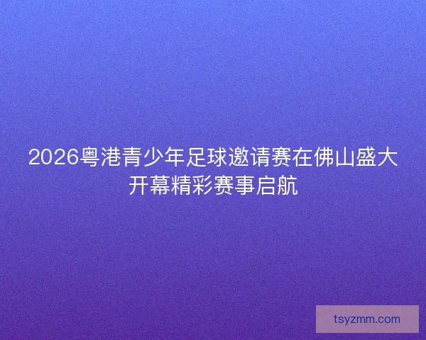 2026粤港青少年足球邀请赛在佛山盛大开幕精彩赛事启航